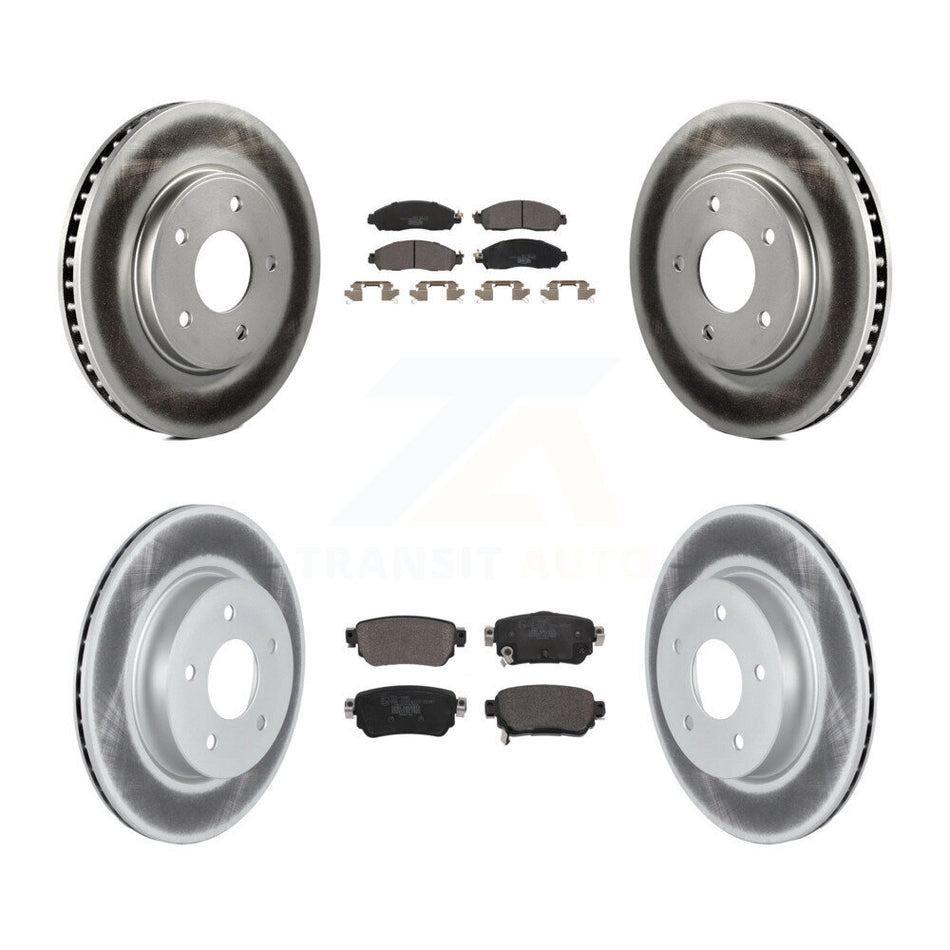 Front Rear Coated Brake Rotor Ceramic Pad Kit For Nissan LEAF With Electric Parking KGT-102842