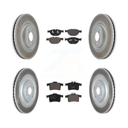 Front Rear Coat Brake Rotor Ceramic Pad Kit For Jaguar XF With 354mm Diameter KGT-102844