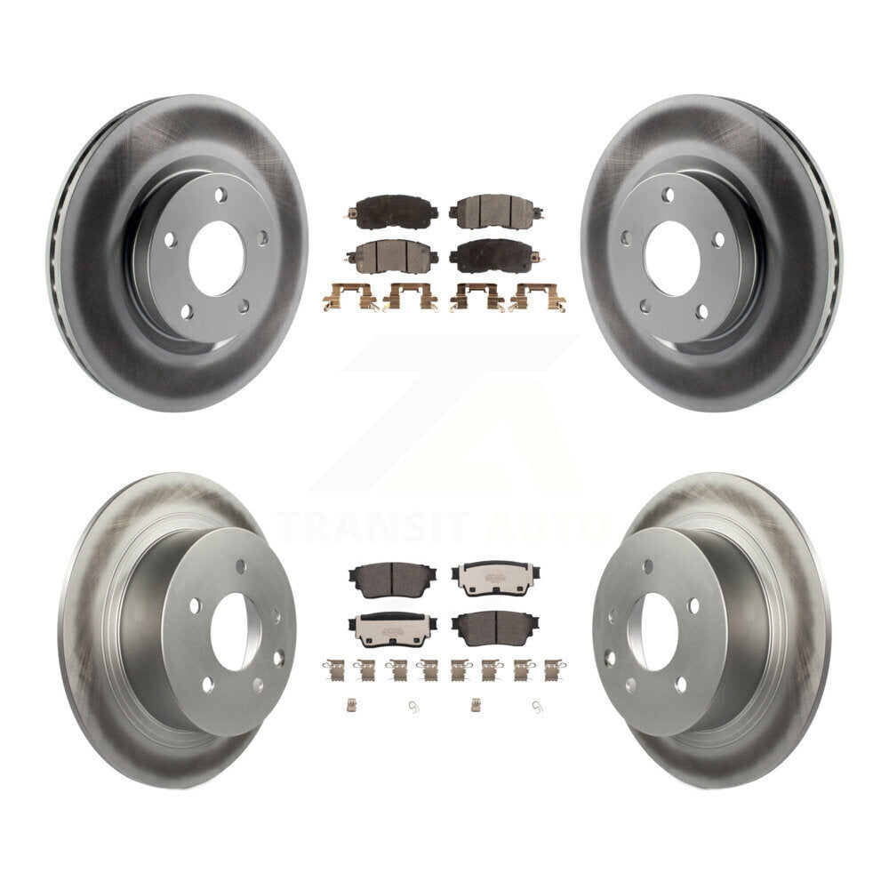 Front Rear Coated Brake Rotor Ceramic Pad Kit For Nissan Altima With Manual Parking KGT-102851