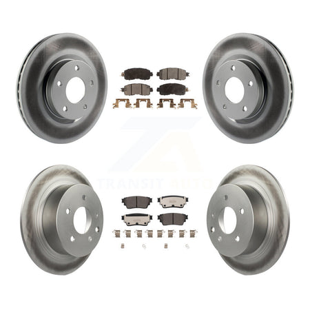 Front Rear Coated Brake Rotor Ceramic Pad Kit For Nissan Altima With Manual Parking KGT-102851