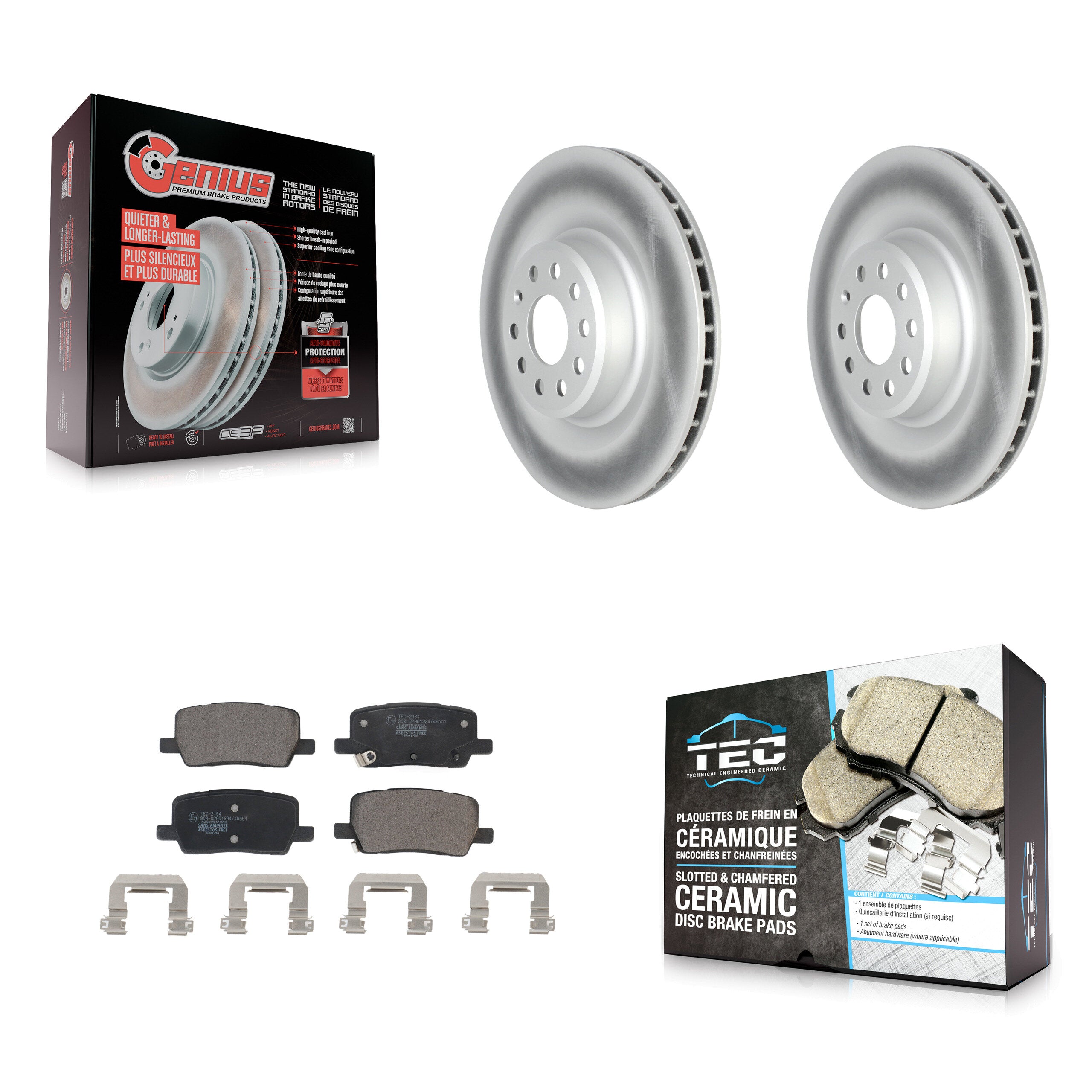 Rear Coat Disc Brake Rotors Ceramic Pad Kit For Tesla X S With Single Piston Caliper KGT-102856