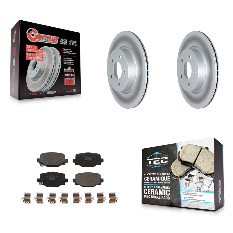Rear Coated Disc Brake Rotors And Ceramic Pads Kit For INFINITI QX50 QX55 KGT-102865