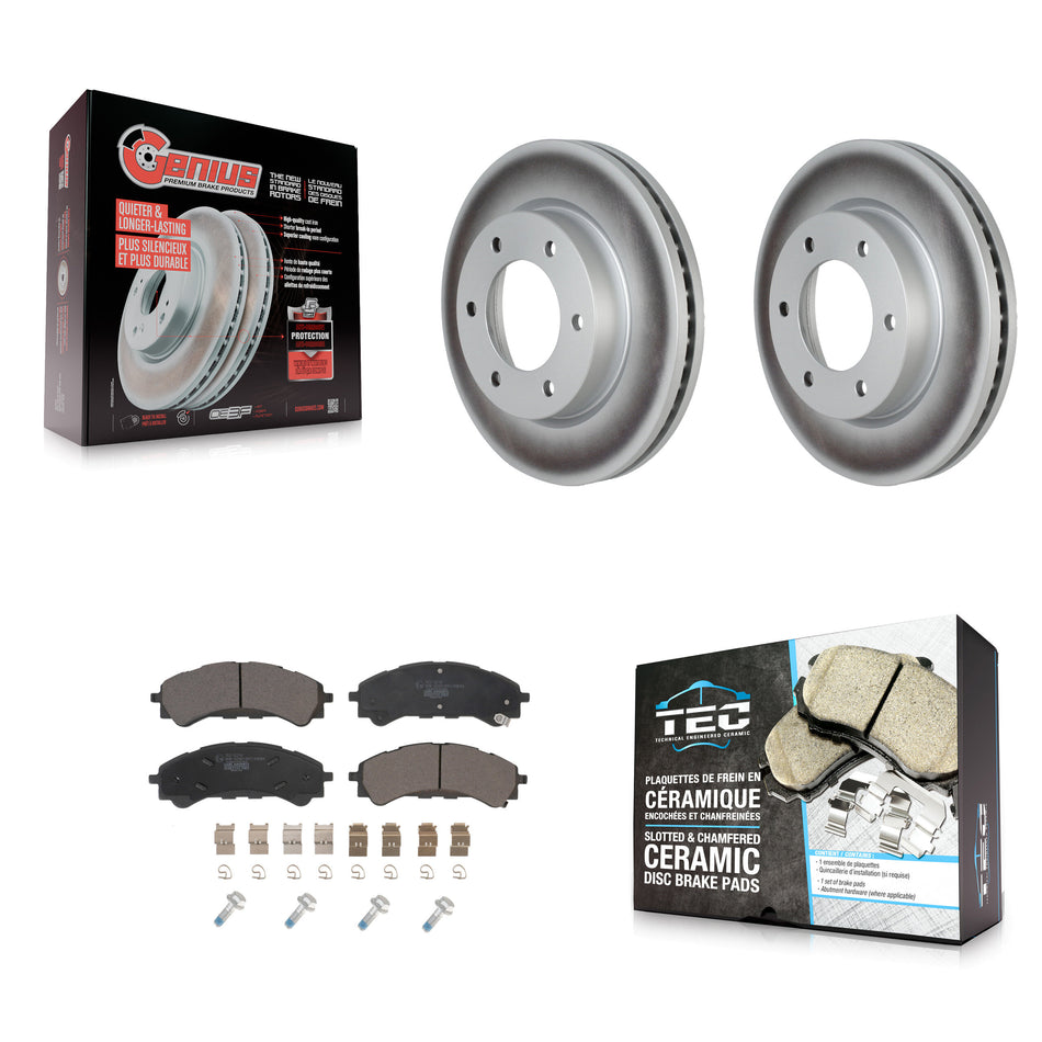 Front Coated Disc Brake Rotors And Ceramic Pads Kit For Ford Ranger Bronco KGT-102866