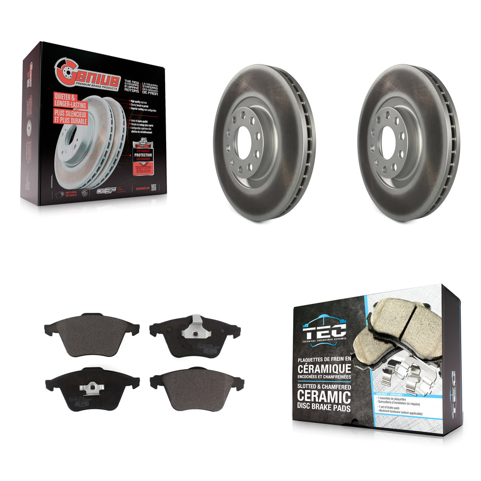 Front Coated Disc Brake Rotors And Ceramic Pads Kit For Audi A6 Quattro KGT-102868