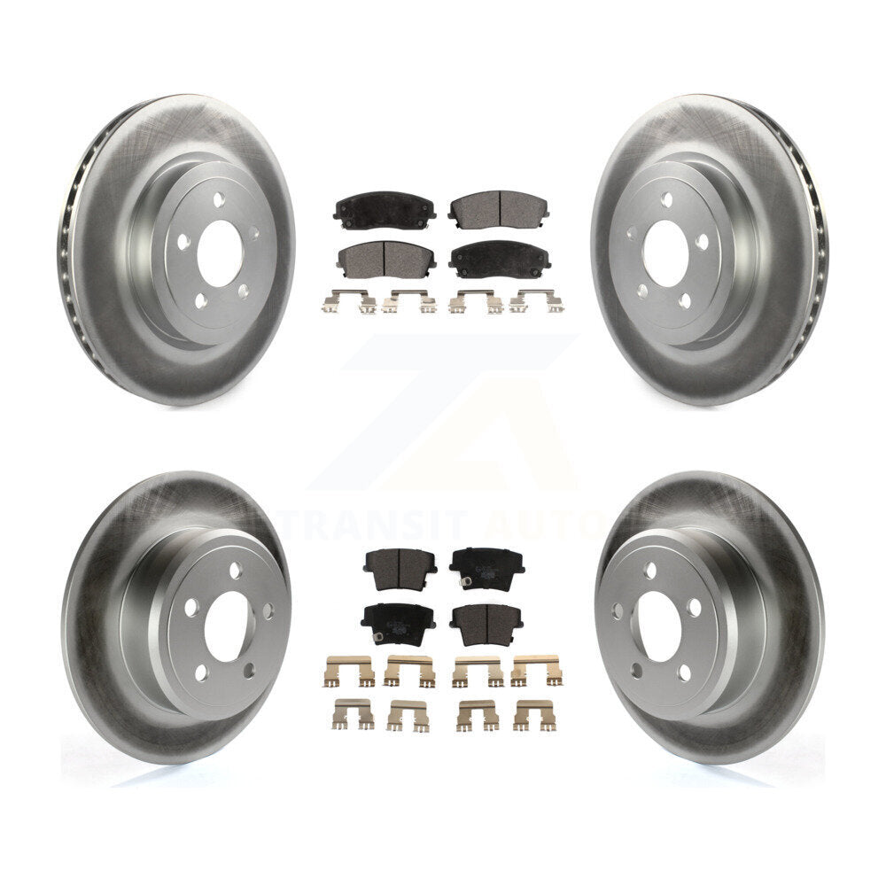 Front Rear Coated Brake Rotor & Ceramic Pad Kit For 2015-2018 Dodge Charger RWD with 3.6L KGT-102873