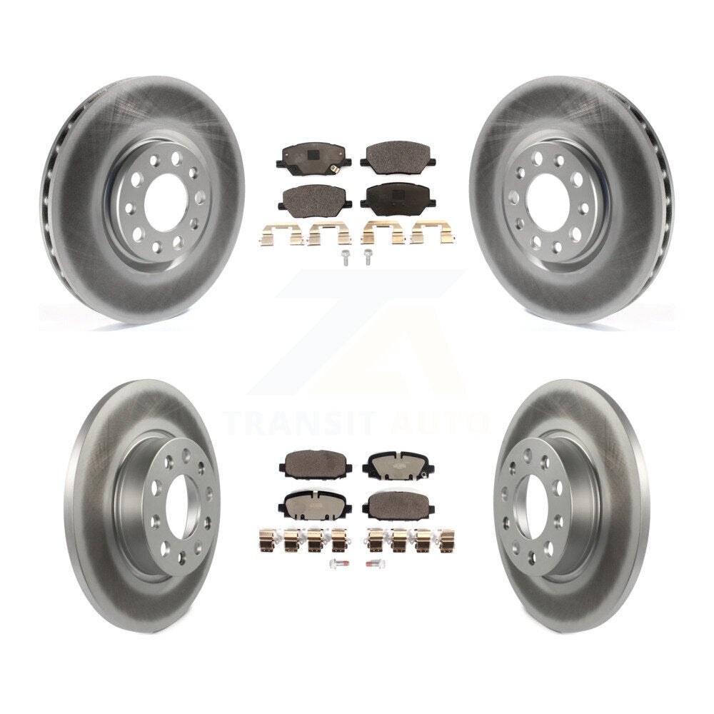 Front Rear Coated Disc Brake Rotors And Ceramic Pads Kit For Jeep Compass KGT-102874
