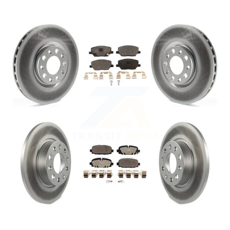 Front Rear Coated Disc Brake Rotors And Ceramic Pads Kit For Jeep Compass KGT-102874