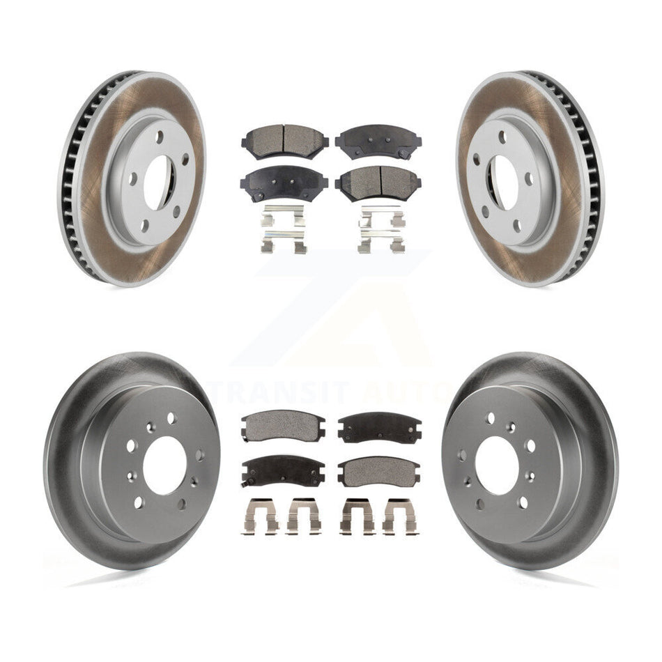 Front Rear Coated Brake Rotor Ceramic Pad Kit For Buick Century Chevrolet Venture Pontiac KGT-102875
