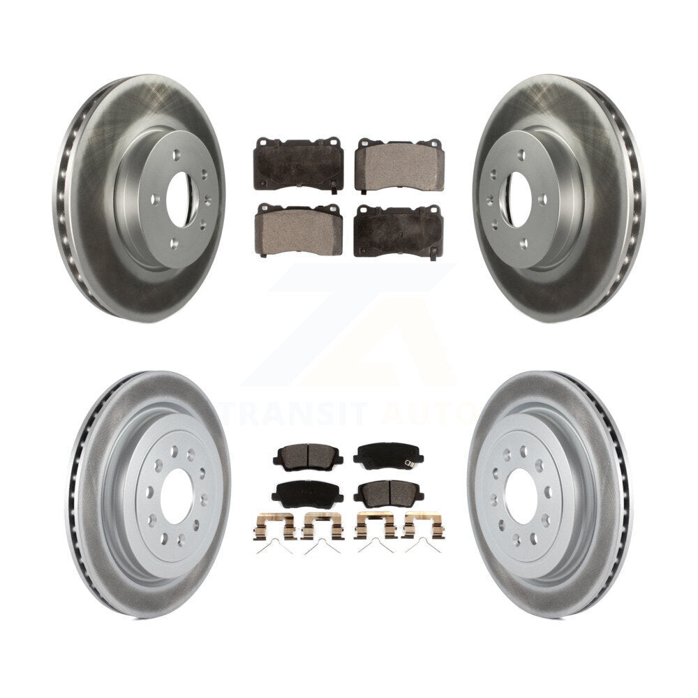 Front Rear Coated Disc Brake Rotors And Ceramic Pads Kit For Cadillac ATS KGT-102877