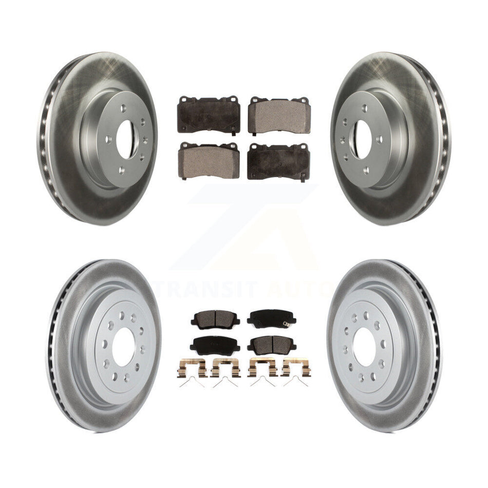 Front Rear Coated Disc Brake Rotors And Ceramic Pads Kit For Cadillac ATS KGT-102877