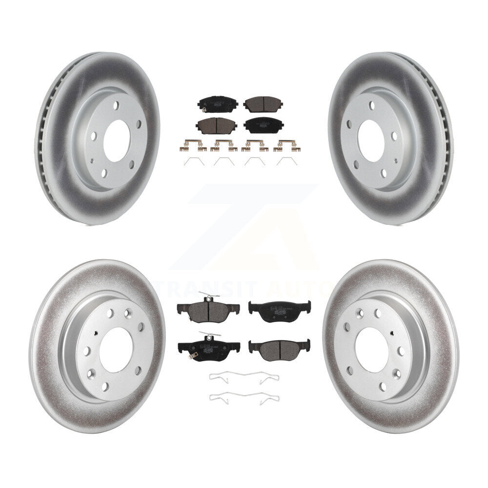Front Rear Coated Disc Brake Rotors And Ceramic Pads Kit For Mazda 3 Sport FWD KGT-102878