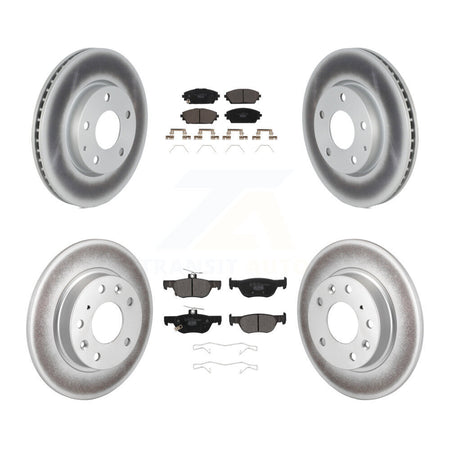 Front Rear Coated Disc Brake Rotors And Ceramic Pads Kit For Mazda 3 Sport FWD KGT-102878