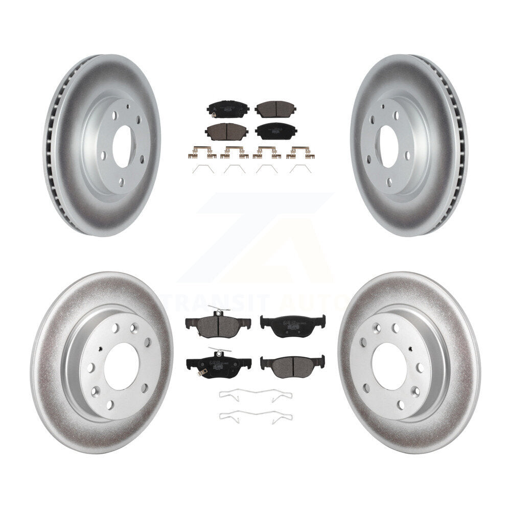 Front Rear Coated Disc Brake Rotors And Ceramic Pads Kit For Mazda 3 Sport AWD KGT-102879