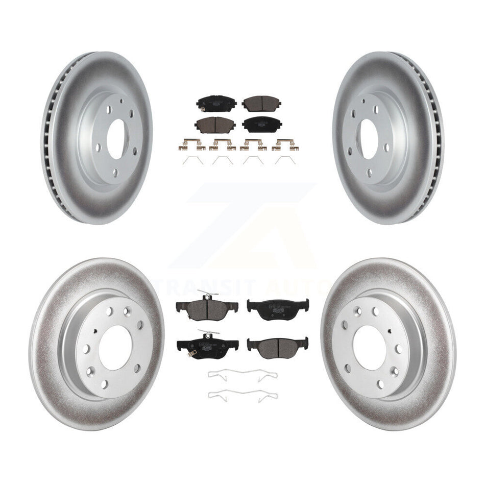 Front Rear Coated Disc Brake Rotors And Ceramic Pads Kit For Mazda 3 Sport AWD KGT-102879