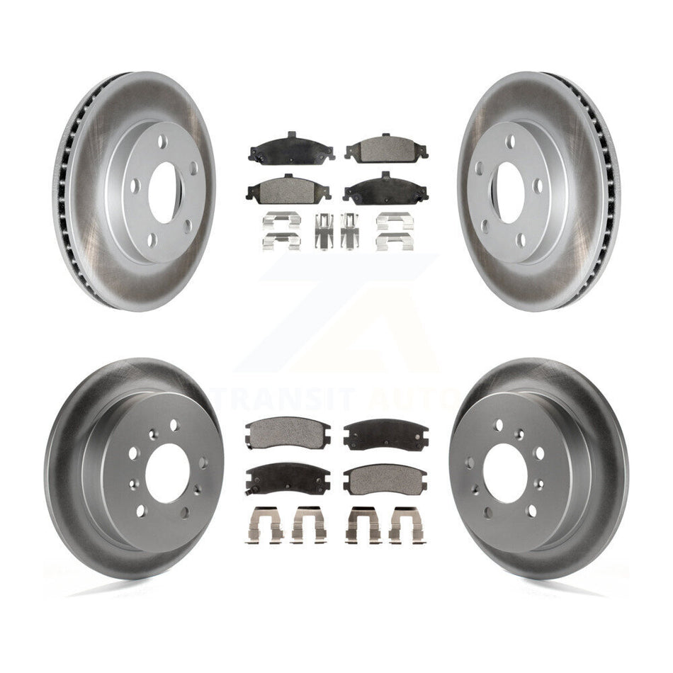 Front Rear Coated Disc Brake Rotors Ceramic Pad Kit For Pontiac Grand Am Oldsmobile Alero KGT-102880