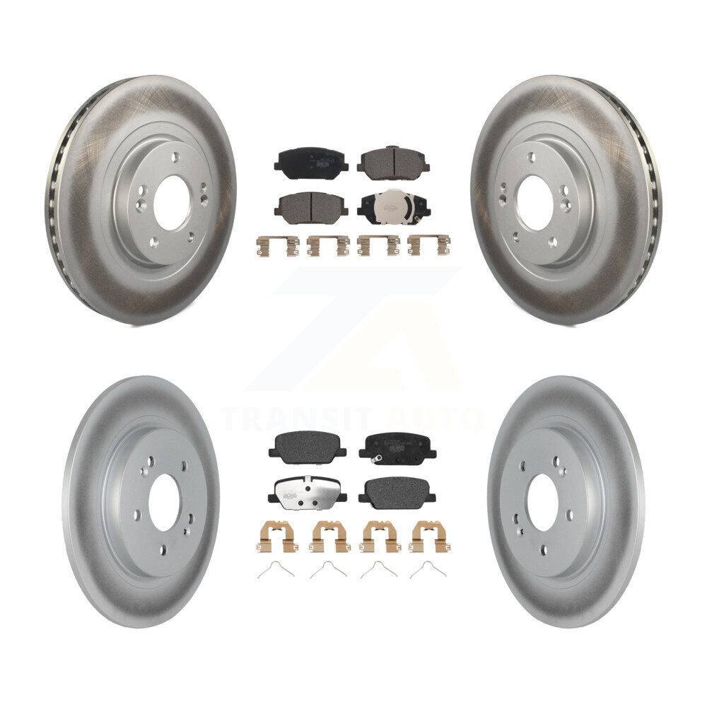Front Rear Coated Disc Brake Rotors And Ceramic Pads Kit For 2019-2020 Hyundai Santa Fe KGT-102881