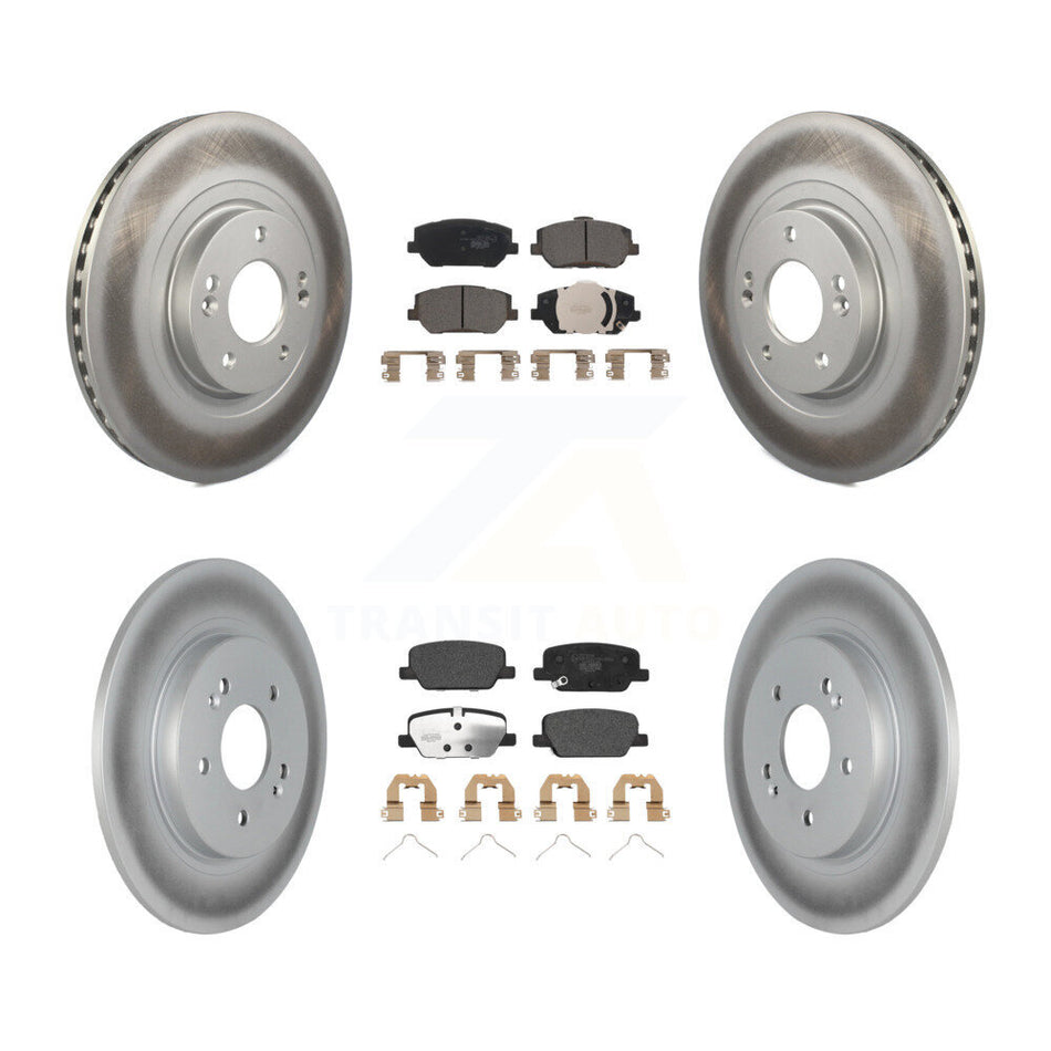 Front Rear Coated Disc Brake Rotors And Ceramic Pads Kit For 2019-2020 Hyundai Santa Fe KGT-102881