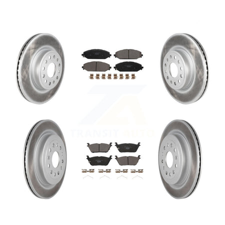 Front Rear Coated Disc Brake Rotors And Ceramic Pads Kit For Ram 1500 KGT-102885