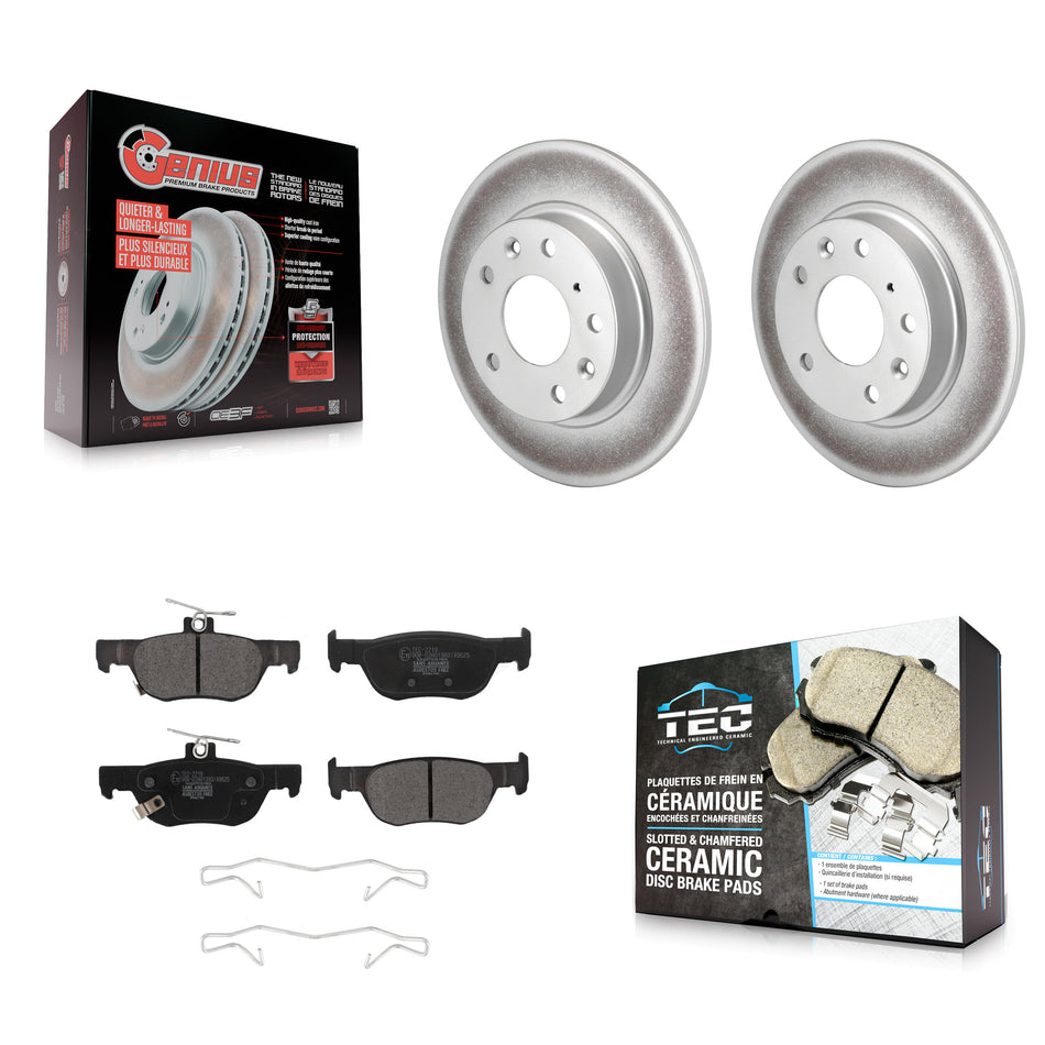 Rear Coated Disc Brake Rotors And Ceramic Pads Kit For Mazda 3 CX-30 Sport KGT-102886