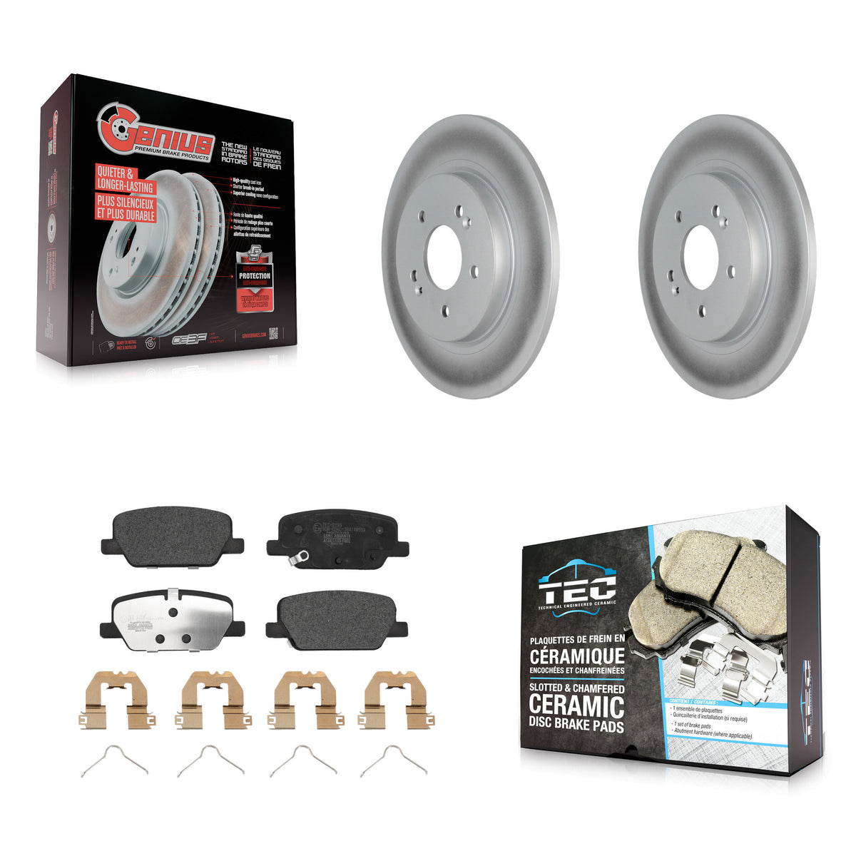 Rear Coated Disc Brake Rotors Ceramic Pad Kit For Hyundai Palisade Santa Fe Kia Telluride KGT-102890