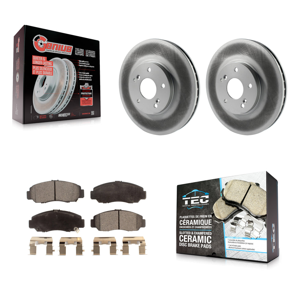 Front Coated Disc Brake Rotors And Ceramic Pads Kit For Honda Accord KGT-102898