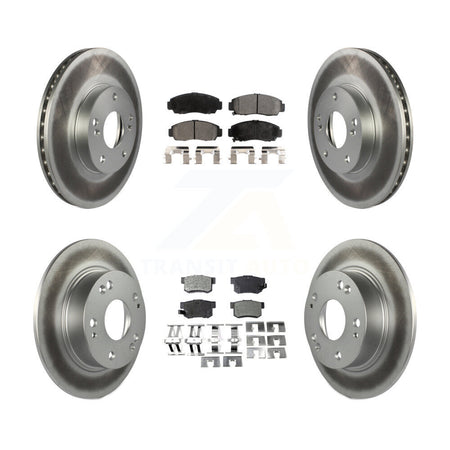 Front Rear Coated Disc Brake Rotors And Ceramic Pads Kit For Honda Accord KGT-102900
