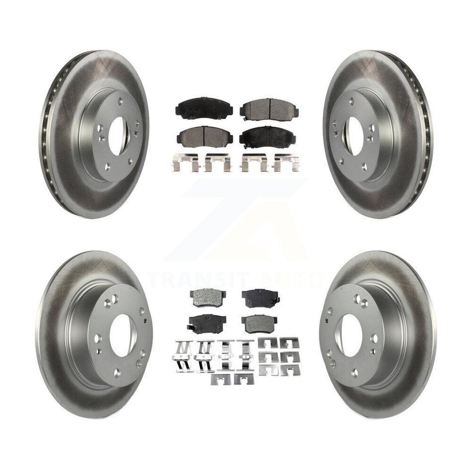 Front Rear Coated Disc Brake Rotors And Ceramic Pads Kit For Honda Accord KGT-102900