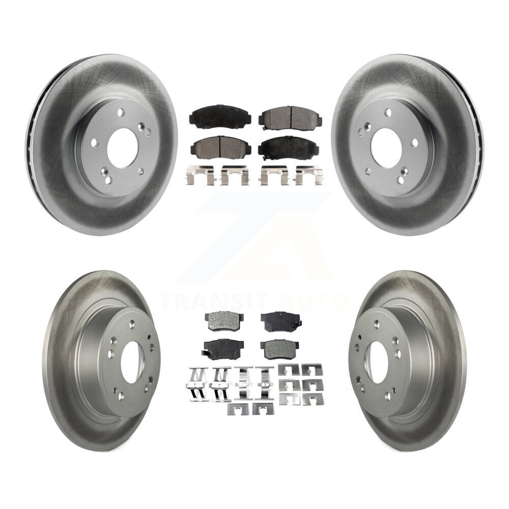 Front Rear Coated Disc Brake Rotors And Ceramic Pads Kit For Honda Accord KGT-102901