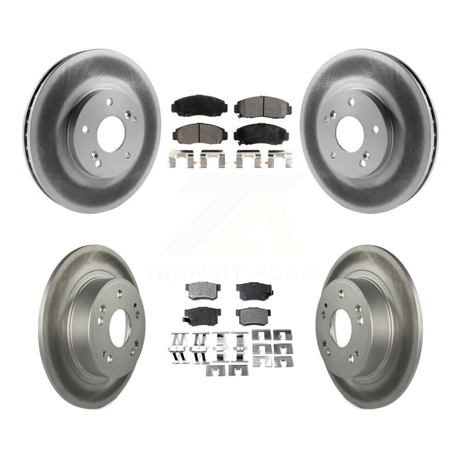 Front Rear Coated Disc Brake Rotors And Ceramic Pads Kit For Honda Accord KGT-102901