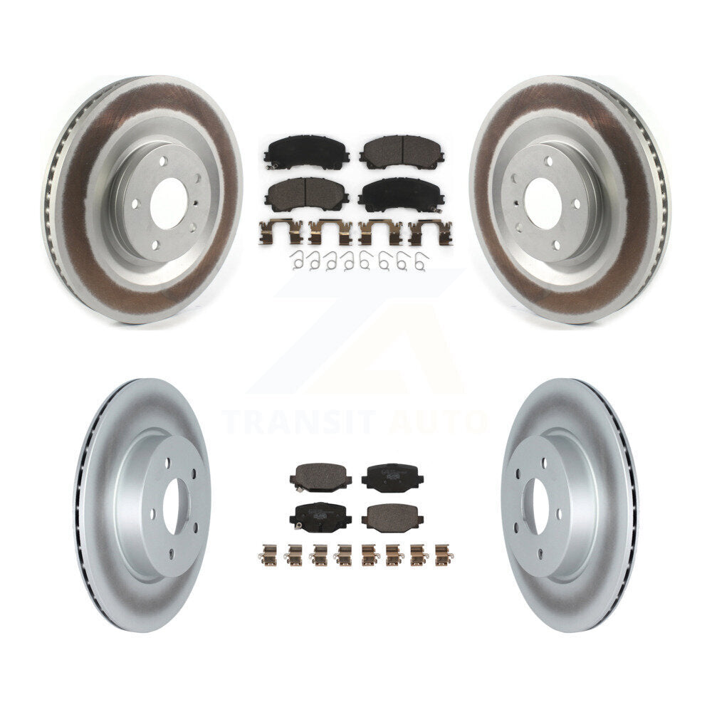Front Rear Coated Disc Brake Rotors And Ceramic Pads Kit For INFINITI QX50 QX55 KGT-102907