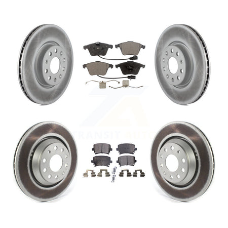 Front Rear Coated Disc Brake Rotors And Ceramic Pads Kit For Volkswagen CC R32 KGT-102908