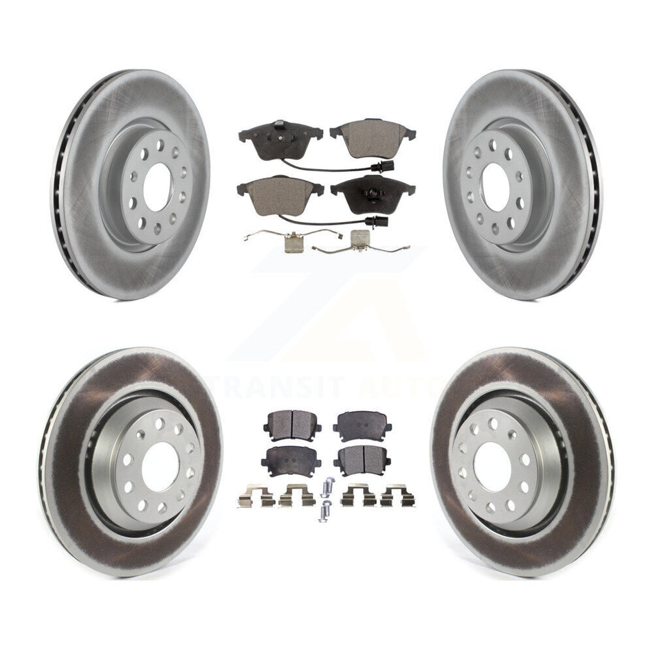 Front Rear Coated Disc Brake Rotors And Ceramic Pads Kit For Volkswagen CC R32 KGT-102908