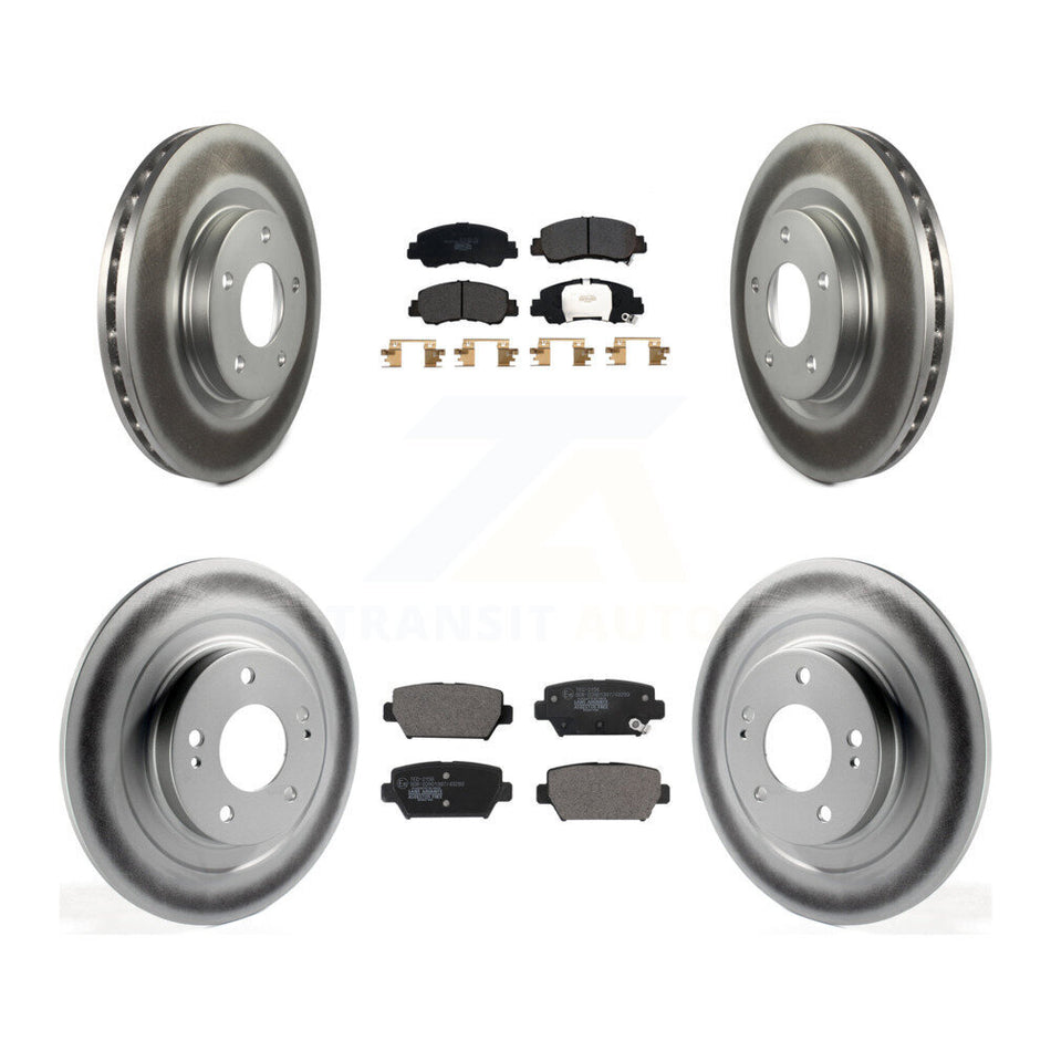Front Rear Coated Disc Brake Rotors And Ceramic Pads Kit For Mitsubishi Eclipse Cross KGT-102913