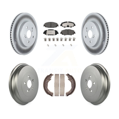 Front Rear Coated Disc Brake Rotors Ceramic Pad And Drum Kit For 2019 Toyota Corolla 2.0L KGT-102919