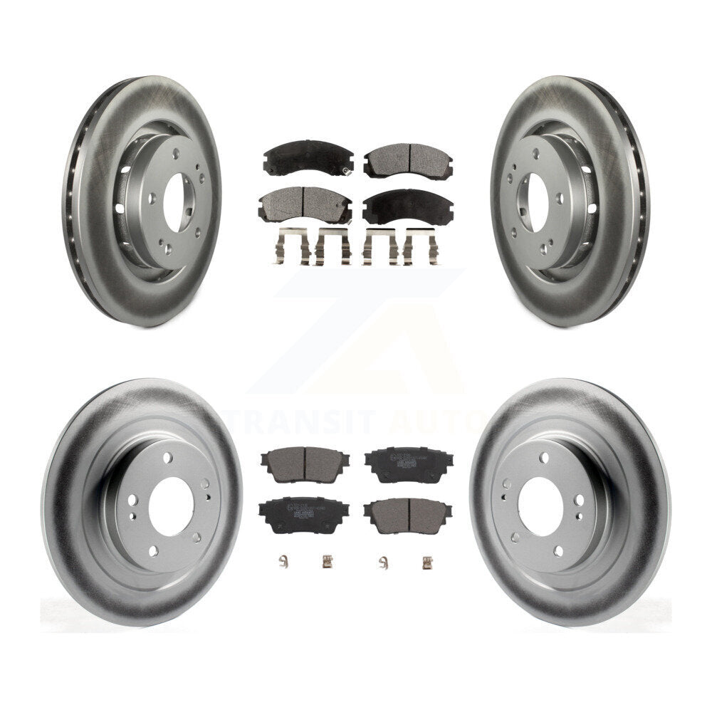 Front Rear Coated Disc Brake Rotors And Ceramic Pads Kit For Mitsubishi Outlander PHEV KGT-102920