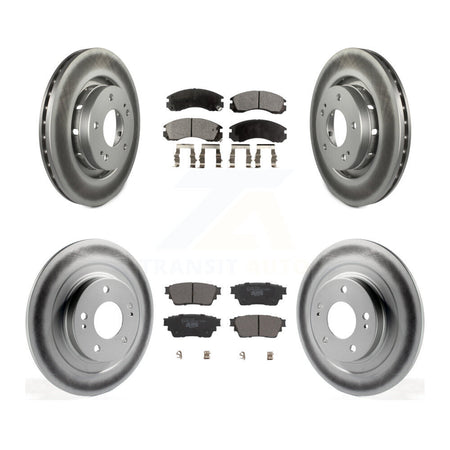 Front Rear Coated Disc Brake Rotors And Ceramic Pads Kit For Mitsubishi Outlander PHEV KGT-102920