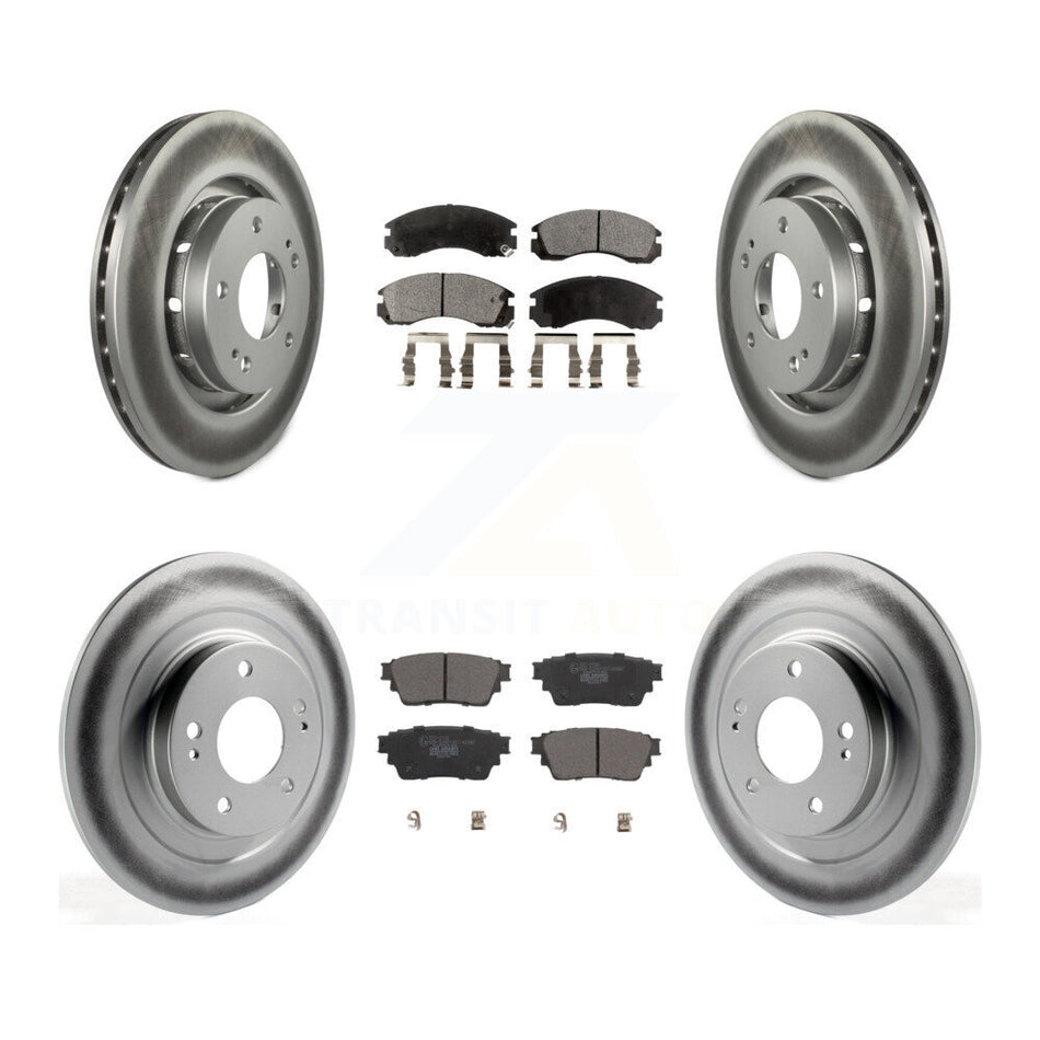 Front Rear Coated Disc Brake Rotors And Ceramic Pads Kit For Mitsubishi Outlander PHEV KGT-102920