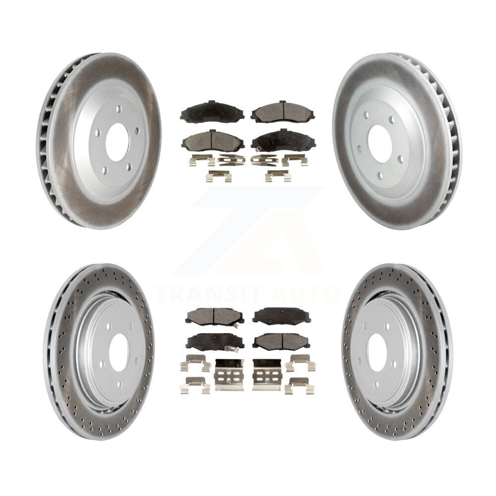 Front Rear Coat Brake Rotor Ceramic Pad Kit (6Pc) For Cadillac XLR With Heavy Duty Brakes KGT-102922