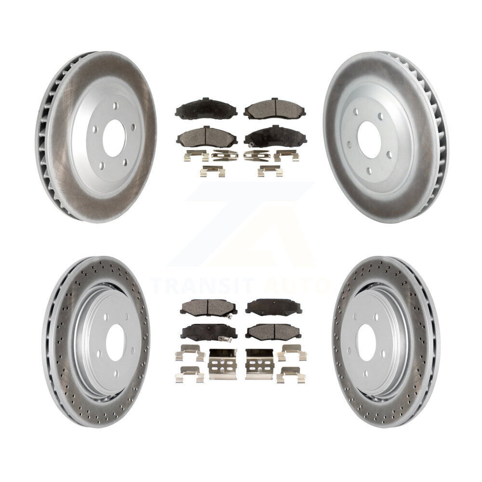 Front Rear Coat Brake Rotor Ceramic Pad Kit (6Pc) For Cadillac XLR With Heavy Duty Brakes KGT-102922