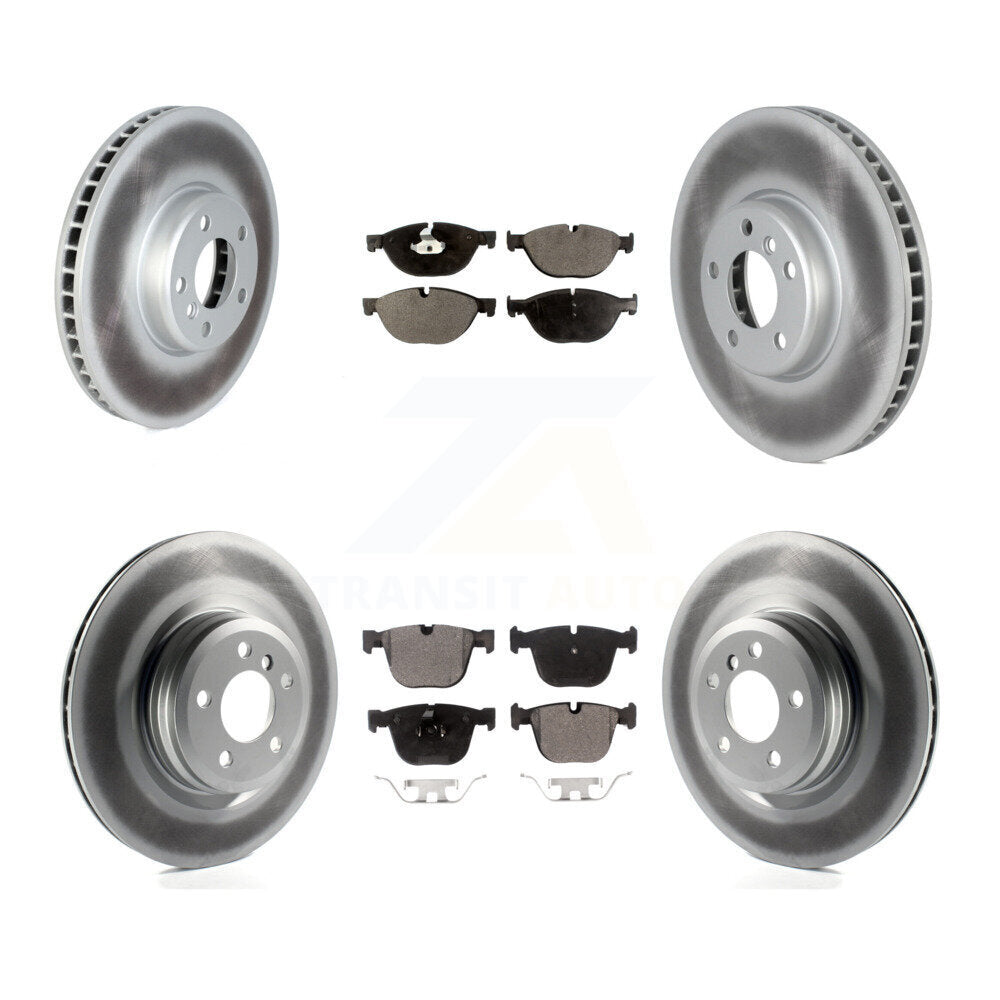 Front Rear Coated Disc Brake Rotors And Ceramic Pad Kit (6Pc) For 2013 BMW ActiveHybrid 7 KGT-102924