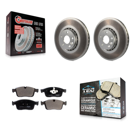 Front Coat Brake Rotors Ceramic Pad Kit For 17 Volvo XC60 With 328mm Diameter Rotor KGT-102933