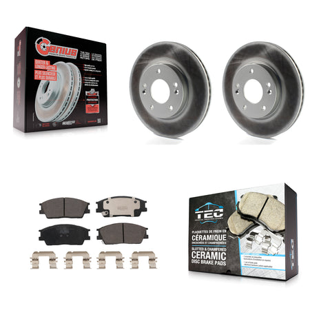 Front Coated Disc Brake Rotors And Ceramic Pads Kit For Hyundai Venue Kia Soul KGT-102935