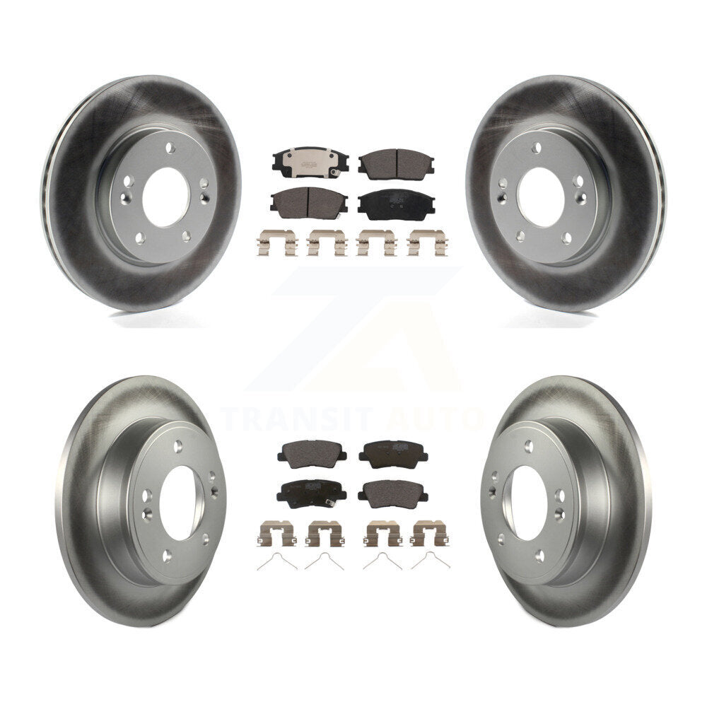 Front Rear Coated Disc Brake Rotors And Ceramic Pads Kit For Hyundai Venue Kia Soul KGT-102943