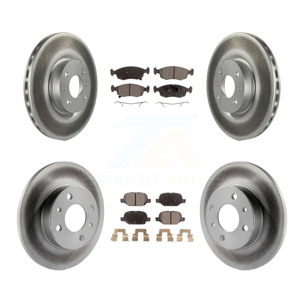 Front Rear Coated Disc Brake Rotors And Ceramic Pads Kit For Fiat 500 KGT-102947