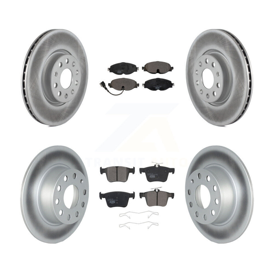 Front Rear Coated Disc Brake Rotors And Ceramic Pad Kit For 2022-2023 Volkswagen Taos FWD KGT-102951