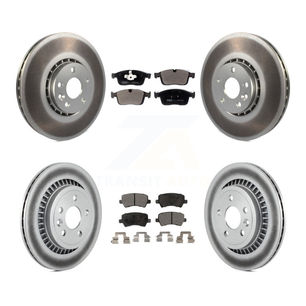Front Rear Coated Disc Brake Rotors And Ceramic Pads Kit For Volvo XC60 KGT-102952
