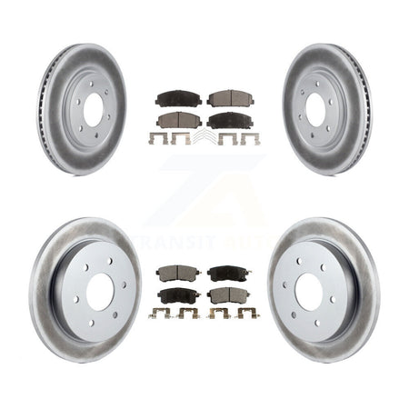 Front Rear Coat Brake Rotors Ceramic Pad Kit For 2017-2019 Nissan Armada With Solid Rotor KGT-102955