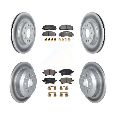 Front Rear Coated Disc Brake Rotors And Ceramic Pads Kit For Jeep Wrangler KGT-102956