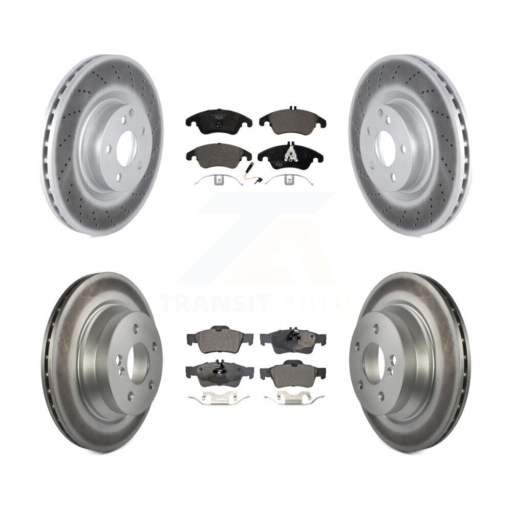 Front Rear Coated Disc Brake Rotors And Ceramic Pads Kit For Mercedes-Benz E400 KGT-102957