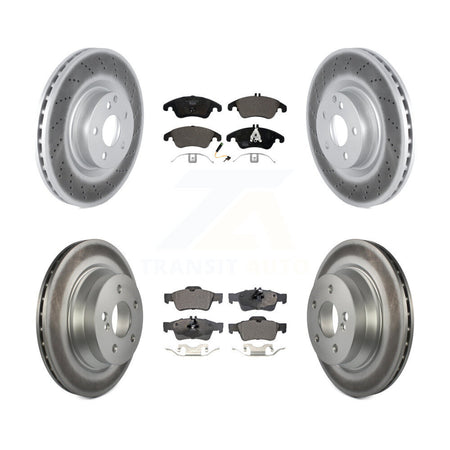 Front Rear Coated Disc Brake Rotors And Ceramic Pads Kit For Mercedes-Benz E400 KGT-102957